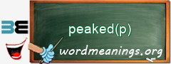 WordMeaning blackboard for peaked(p)